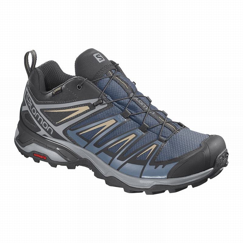 Zapatillas Trekking Salomon Hombre Azul Marino / Azules - Salomon Argentina X ULTRA 3 GORE-TEX ,2834